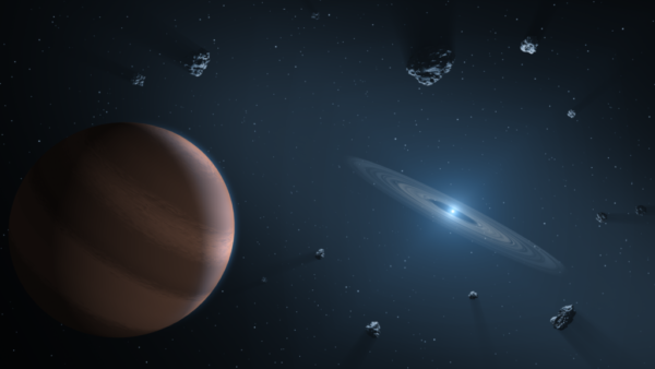 Exoplaneet en een protoplanetaire schijf