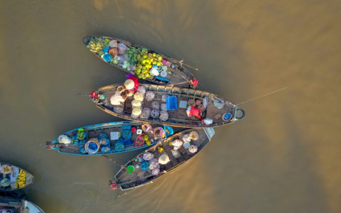 Markt Mekong-rivier