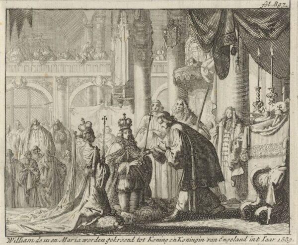 De kroning van koning Willem III van Oranje-Nassau